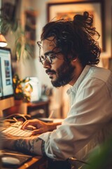 Man working on laptop