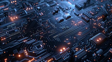 Obraz premium Vector banner design circuit board. Illustration Abstract modern futuristic, engineering, technology background. Futuristic digital science technology concept