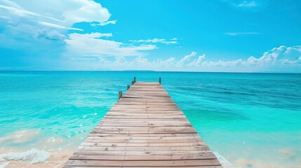 Obraz premium cute wooden pier with crystal clear waters