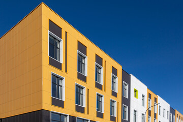 Fragment of building for design on construction or architectural theme, for web site, landing page. Copy space