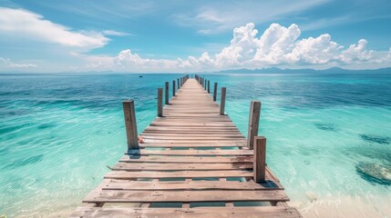 cute wooden pier with crystal clear waters