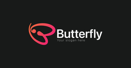 Butterfly logo, Gradient logo, butterfly,  logodesign, modern, graphic design, entreprise logo, business logo, Blue gradient