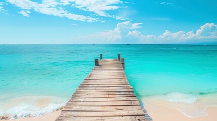 Obraz premium cute wooden pier with crystal clear waters