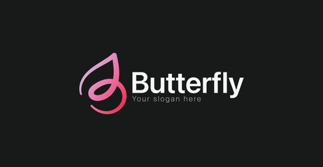 Butterfly logo, Gradient logo, butterfly,  logodesign, modern, graphic design, entreprise logo, business logo, Blue gradient