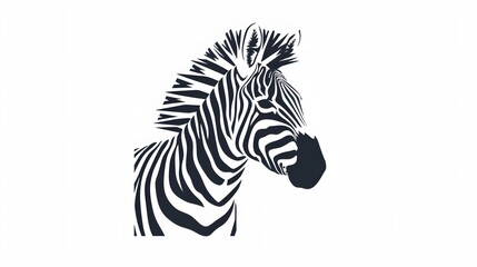 Zebra logo. Isolated zebra on white background. 