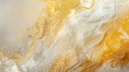Abstract background image of yellow, gold, beige, white and soft glitter for use as a background. Gives a soft and nurturing feeling