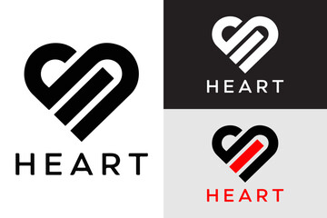 Modern Heart logo Symbol Icon for Romantic Projects