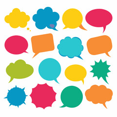 Fototapeta premium A collection of vivid speech bubbles against a plain white backdrop