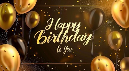 Abstract background with realistic balloons and empty space for text, dark brown and burgundy colors, golden pink colors, metallic. balloon frame with a dark background