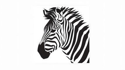 Zebra logo. Isolated zebra on white background. 