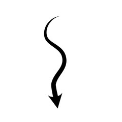 Hand drawn arrow. Curved arrow line. Vector Illustration