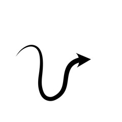 Hand drawn arrow. Curved arrow line. Vector Illustration
