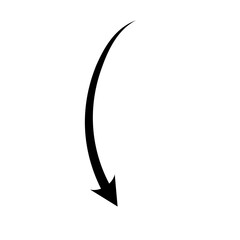 Hand drawn arrow. Curved arrow line. Vector Illustration