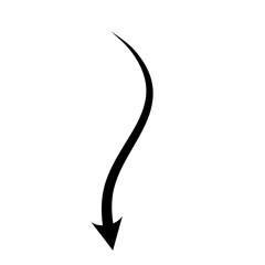 Hand drawn arrow. Curved arrow line. Vector Illustration
