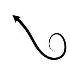 Hand drawn arrow. Curved arrow line. Vector Illustration