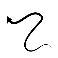 Hand drawn arrow. Curved arrow line. Vector Illustration