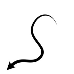 Hand drawn arrow. Curved arrow line. Vector Illustration