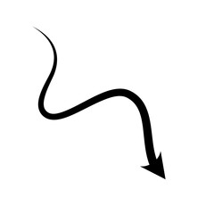 Hand drawn arrow. Curved arrow line. Vector Illustration