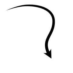 Hand drawn arrow. Curved arrow line. Vector Illustration