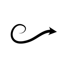 Hand drawn arrow. Curved arrow line. Vector Illustration