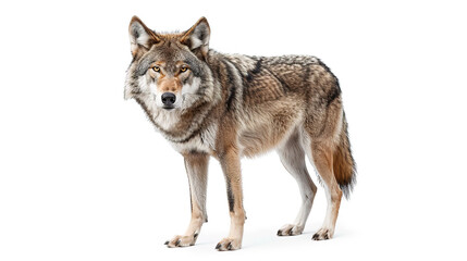 Gray wolf isolated on white background Generative AI