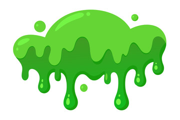 A green slime is dripping against a white backdrop