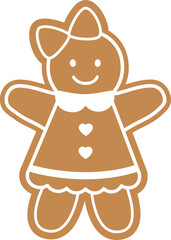 Holiday gingerbread man cookie vector
