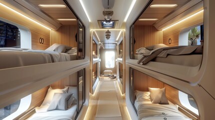 Naklejka premium Modern train carriage interior