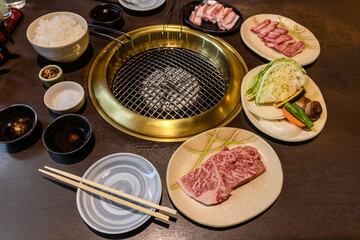 Traditional Japanese style beef barbecue 