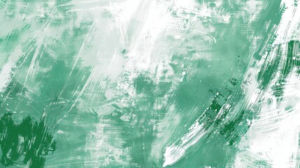Painting with an edge brush Green and white Grunge