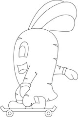 Carrot Skater Skateboard Vector Graphic Art Illustration