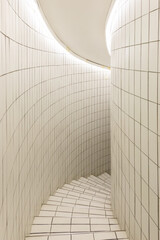 Obraz premium Contemporary white staircase. Apartment indoor, luxury interior