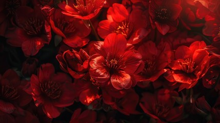 Red flowers in dim lighting Above bouquet image Blog or wallpaper design