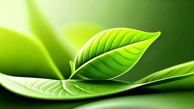  Vibrant life and growth symbolized by a single green leaf