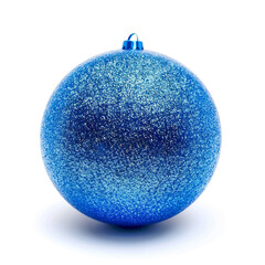 Frosted Christmas ornament with blue glitter