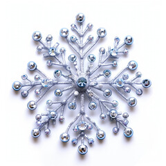 Christmas snowflake with reflective beads