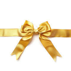 Fototapeta premium Gold satin ribbon with bow