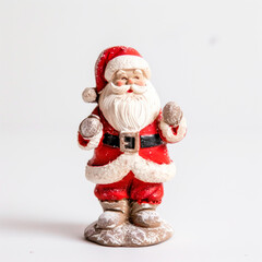 Miniature Santa Claus toy with mittens