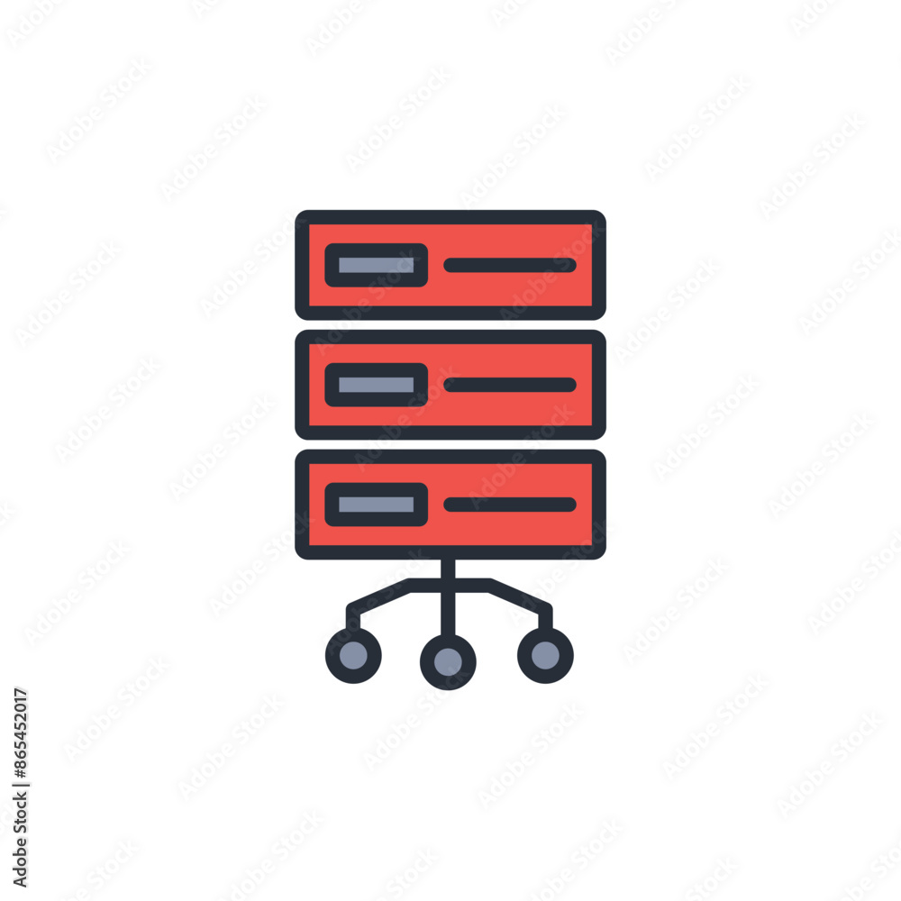 Poster server icon. vector.editable stroke.linear style sign for use web design,logo.symbol illustration.