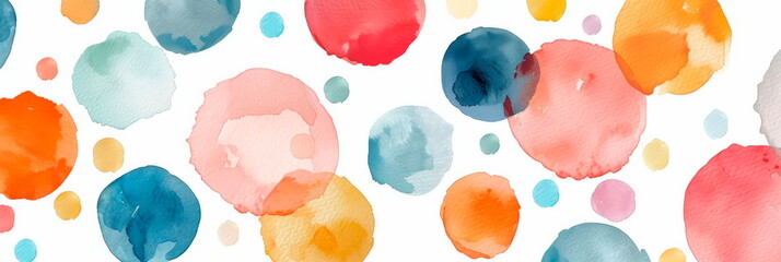Whimsical watercolor polka dots pattern , adding a playful and cheerful vibe . Generative AI