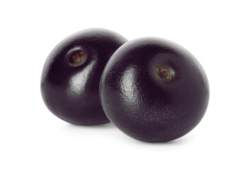 Fresh ripe acai berries isolated on white