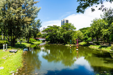 Obraz premium Beautiful view of Central Park in Kaohsiung, Taiwan, It is one of the famous attractions in Kaohsiung.
