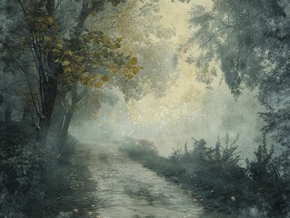Obraz premium Design mist enveloped scenes that evoke a sense of mystery and wonder, perfect for artistic and creative projects