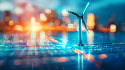 Green energy initiatives in a polluted industrial area, clean energy, reducing emissions