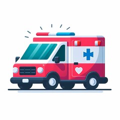 Colorful ambulance vector illustration on isolated white background