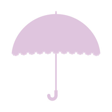 recommend clip art: シンプルでかわいいレースの紫色の日傘･傘のアイコン - 晴雨兼用･日よけ･熱中症予防のイメージ素材
                    