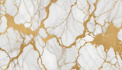 Pristine white marble surface with stunning, sinuous golden-hued veins and striations in a high-contrast pattern
