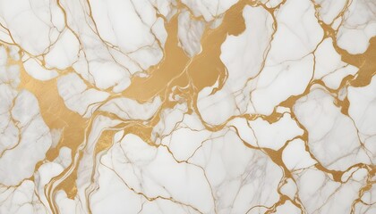 Pristine white marble surface with stunning, sinuous golden-hued veins and striations in a high-contrast pattern