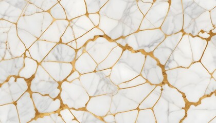 Pristine white marble surface with stunning, sinuous golden-hued veins and striations in a high-contrast pattern