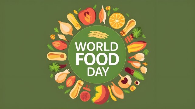 Every year on October 16, the world observes World Food Day, a day to raise awareness about hunger and the need of ensuring that everyone has access to a good meal. Illustration in vector format